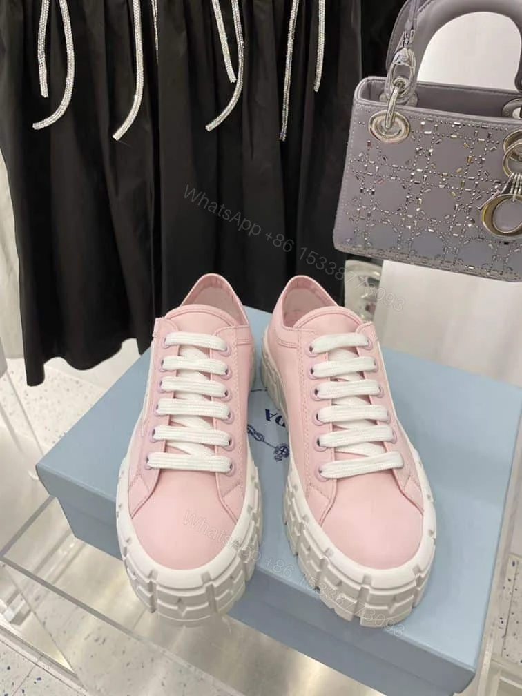 View 3 of PRADA DOUBLE WHEEL RE-NYLON GABARDINE SNEAKERS PINK – PRD084