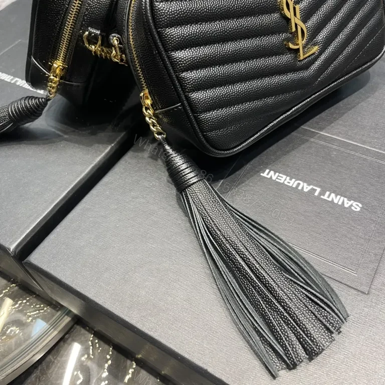 View 2 of Chic Quilted Crossbody Bag with YSL Hardware