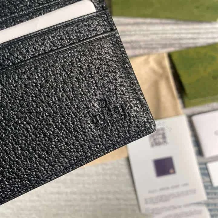 View 2 of Gucci Men GG Marmont Leather Bi Fold Wallet Black Metal Free Tanned Leather Double G – WGR005