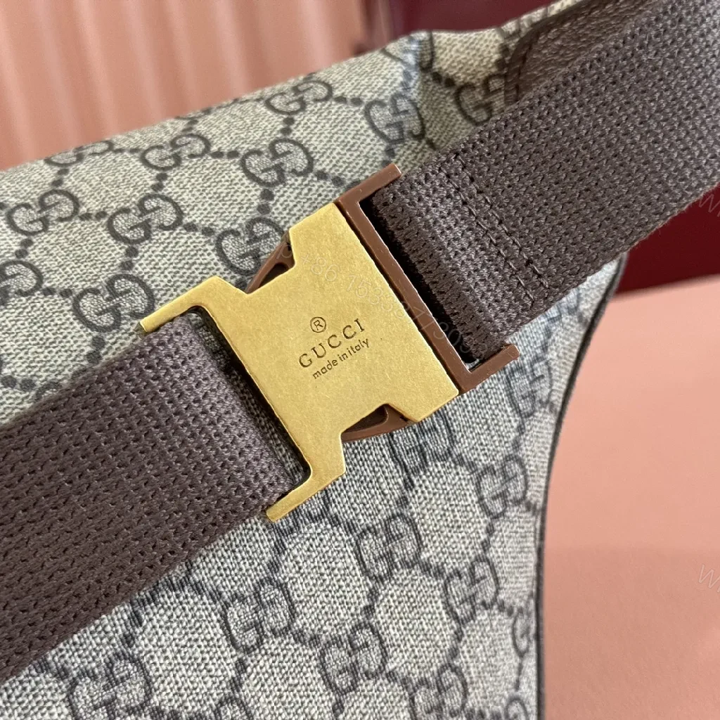 View 4 of Green-Red Web Belt Bag in Monogram Canvas, Luxe Everyday Carry