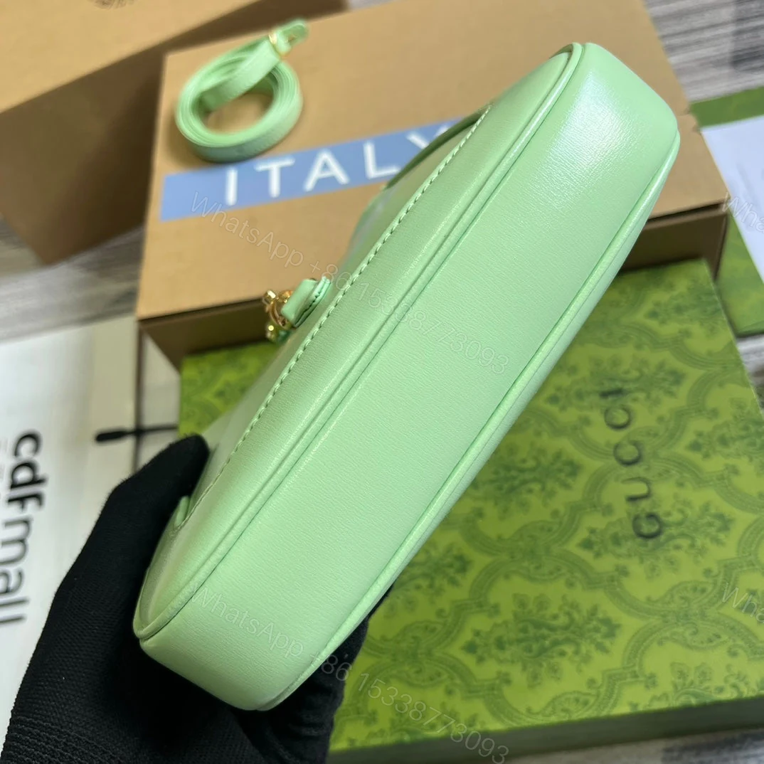 View 6 of GG JACKIE MINI 19 SHOULDER BAG IN LIGHT GREEN CALFSKIN