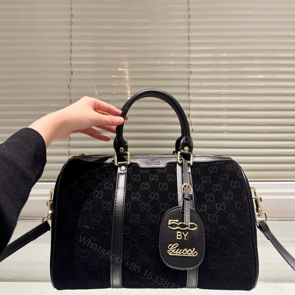 View 2 of Gucci Small Jumbo GG Canvas Duffle Bag Black 30Cm