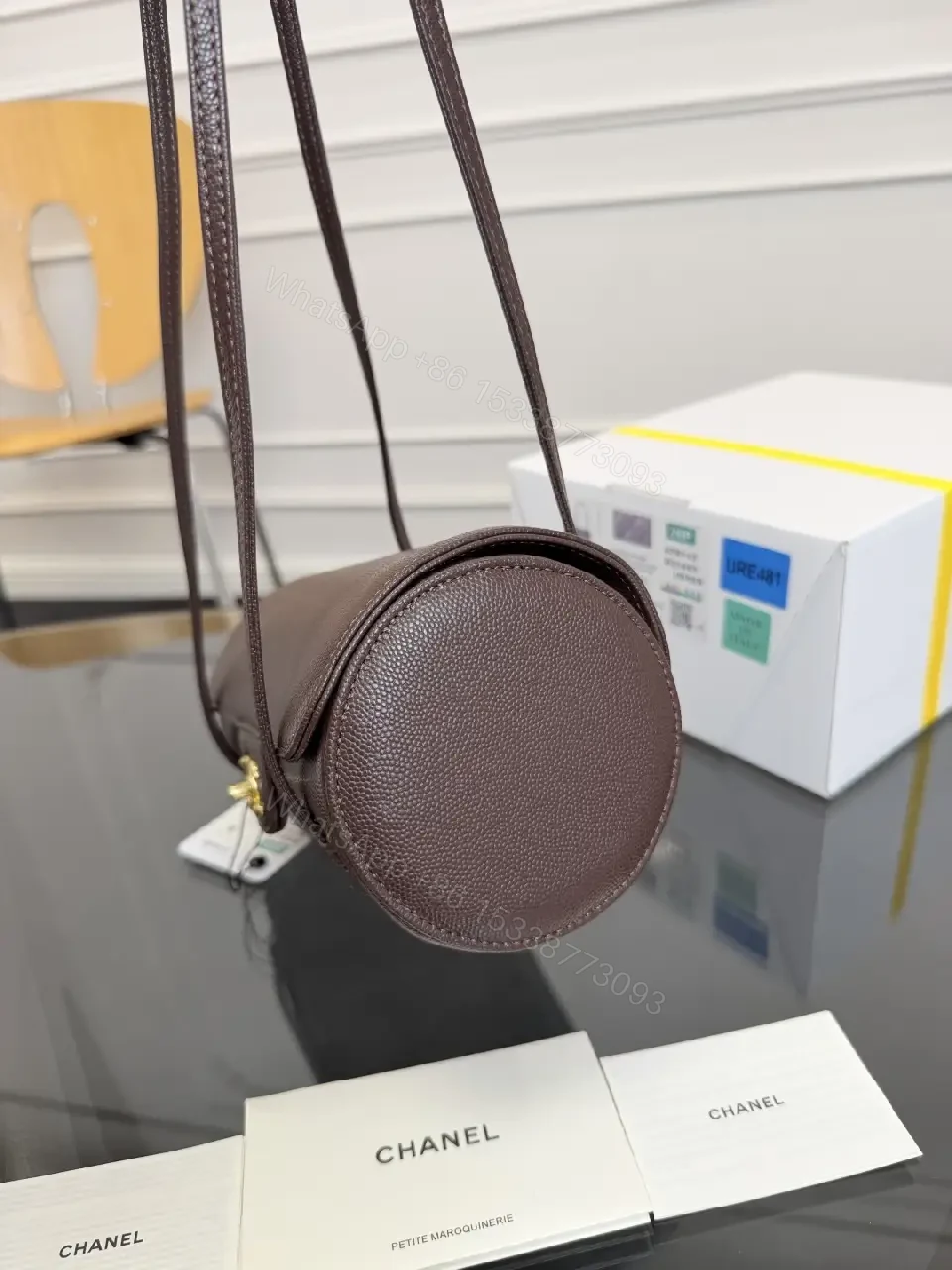 View 9 of Chic Pebbled Mini Bag: Structured, Gold Hardware, Hand-Stitched Luxury