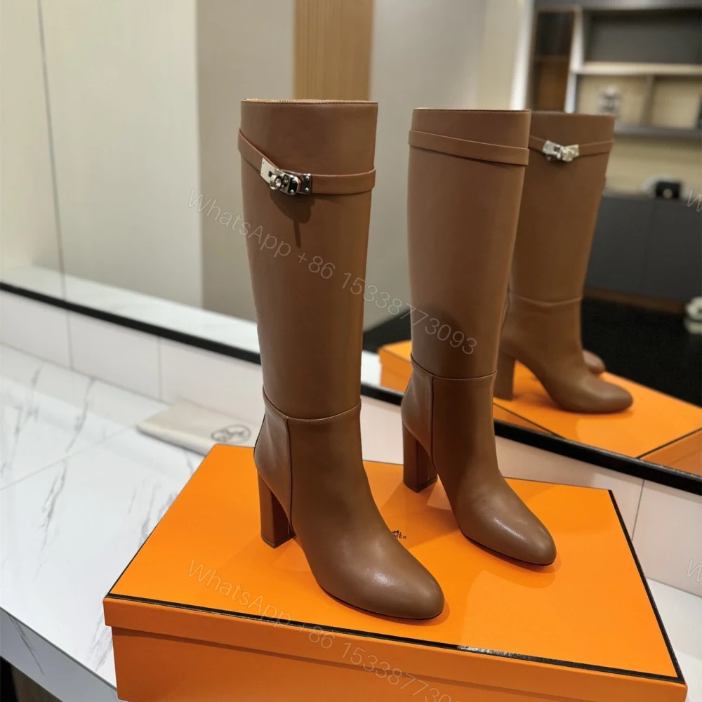 View 2 of 高仿Hermes*H202250ZA3小牛皮高筒靴棕色8.5CM免檢版