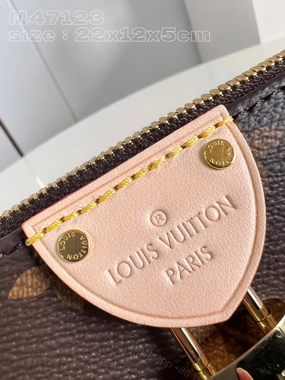 View 6 of Chic Monogram Crossbody: Red Piping, Gold Hardware