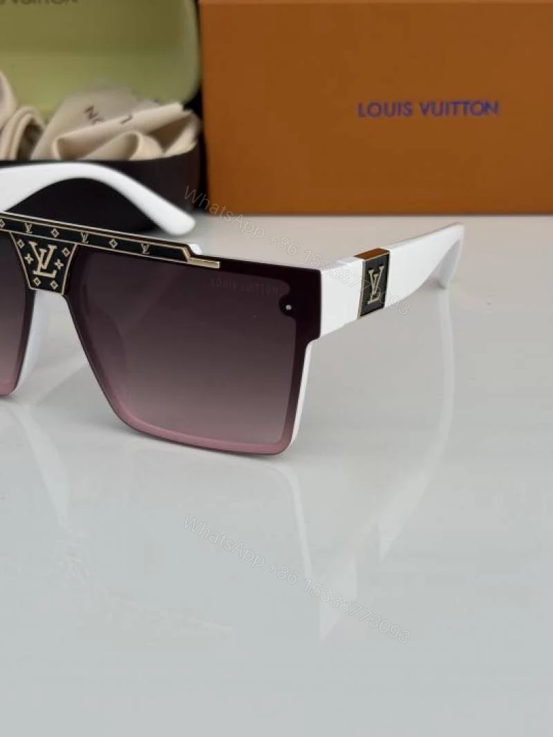 View 4 of First Copy Louis Vuitton White Oversized Square Frame Brown Gradient Men’s Sunglasses