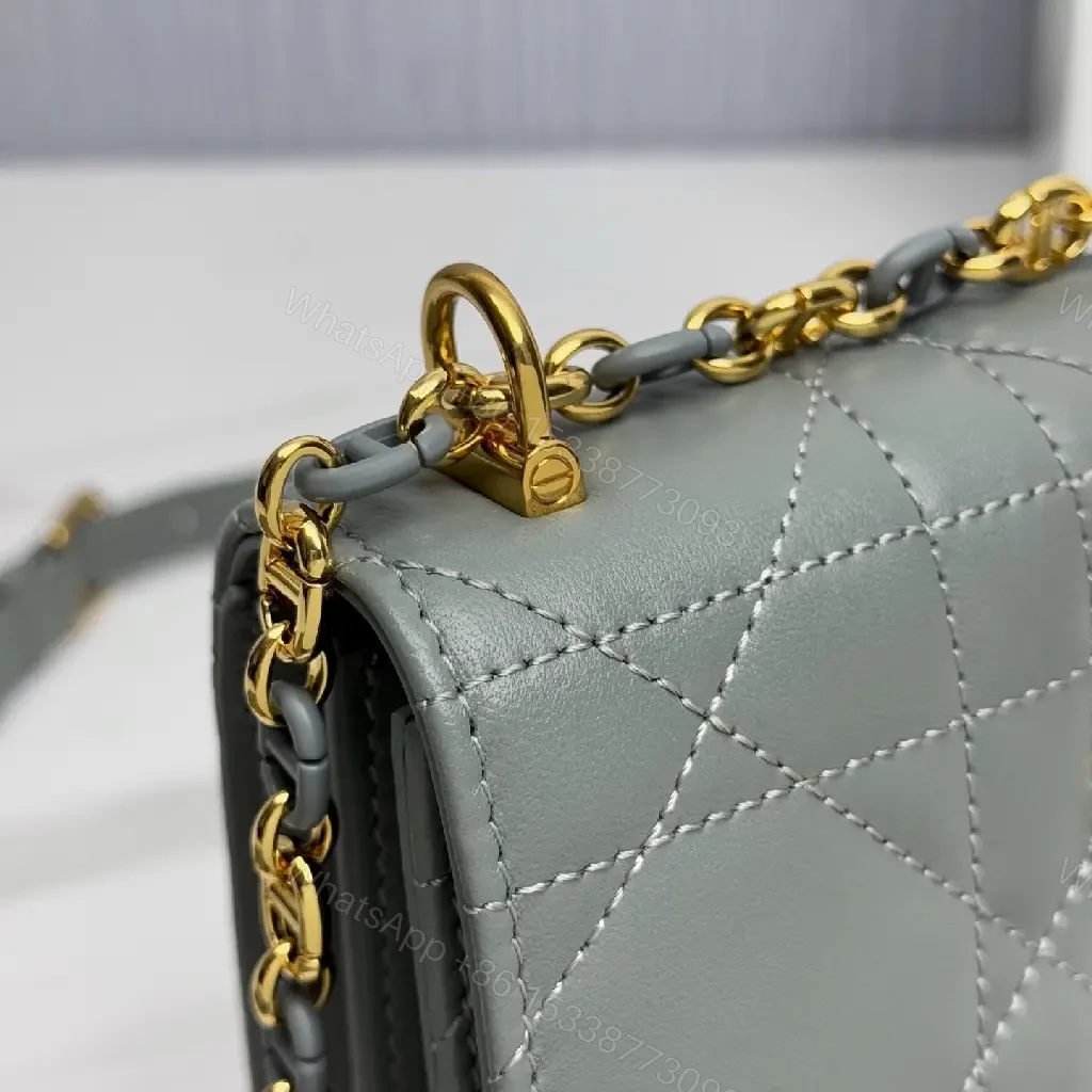 View 9 of Quilted Crossbody with Gold Chain - Luxe Everyday Bag