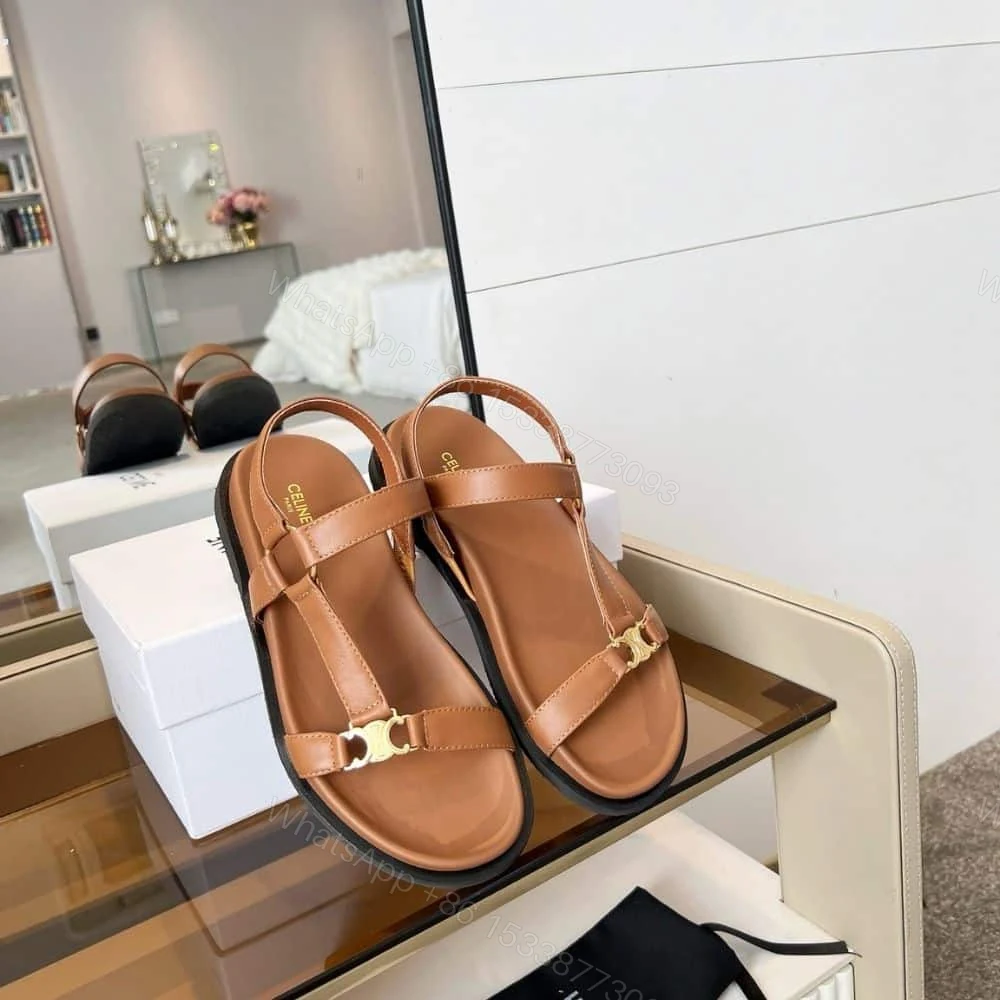View 4 of CELINE MAUD SANDAL WITH TRIOMPHE LIGHT CARAMEL 362225042C 04IC