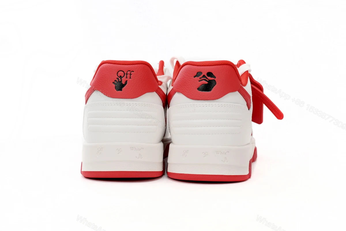 View 2 of OFF-WHITE Out Of Office "OOO" Low Tops White Red OMIA189F22LEA0010125