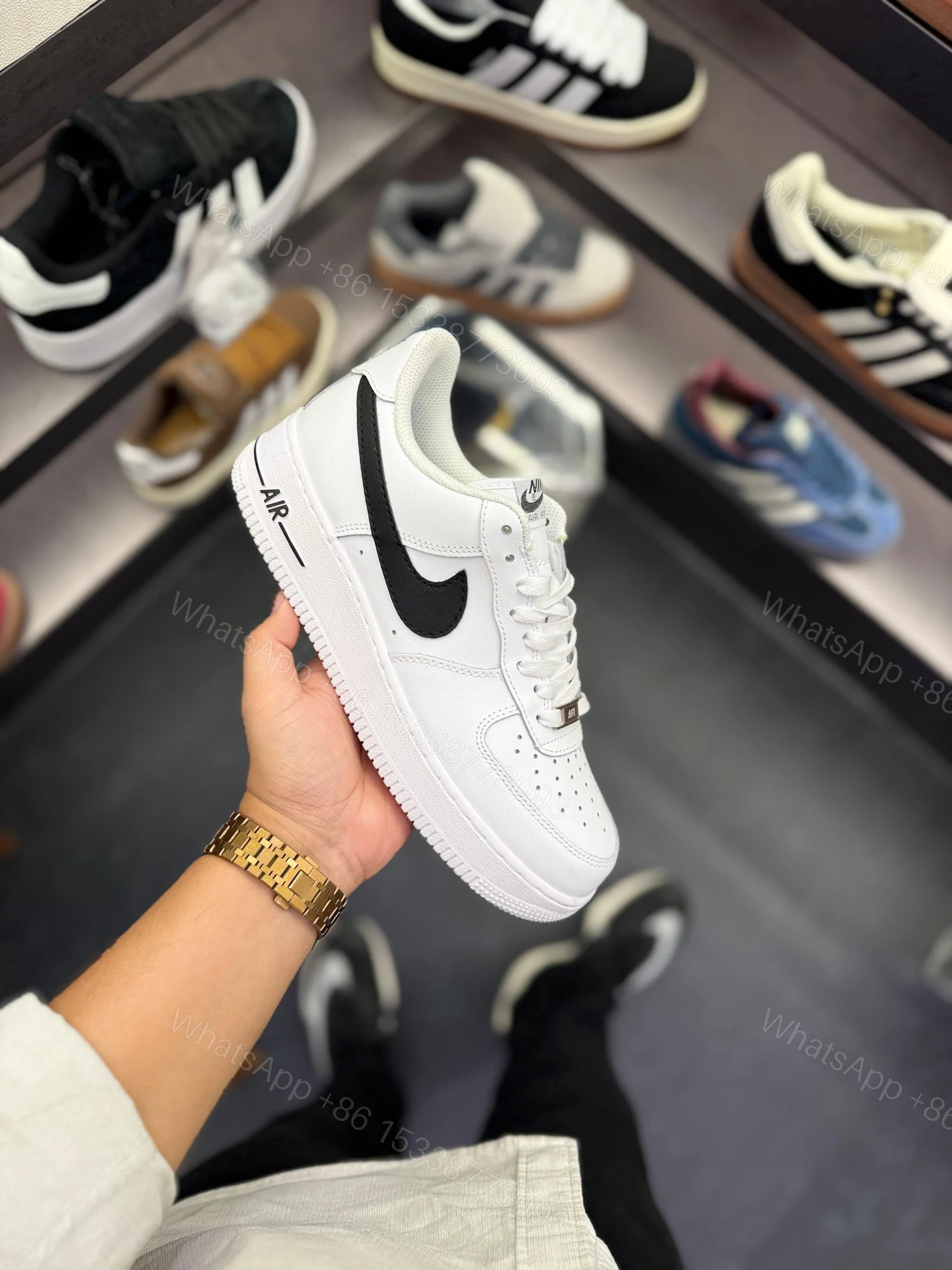 View 3 of First Copy Nike Air Force 1 '07 – Black Swoosh Edition