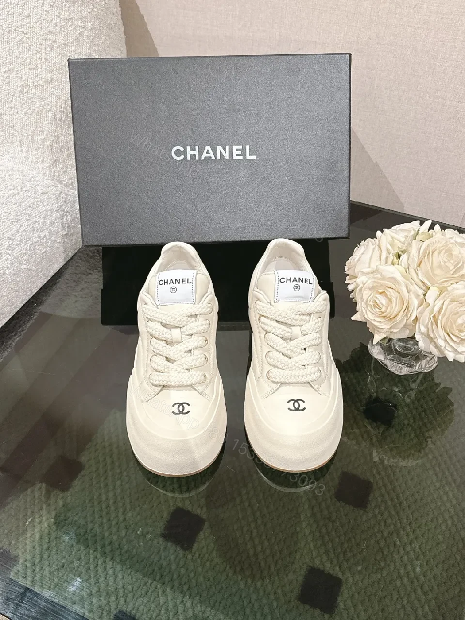 View 2 of White Leather Couture Sneakers: Luxe Comfort & Everyday Style