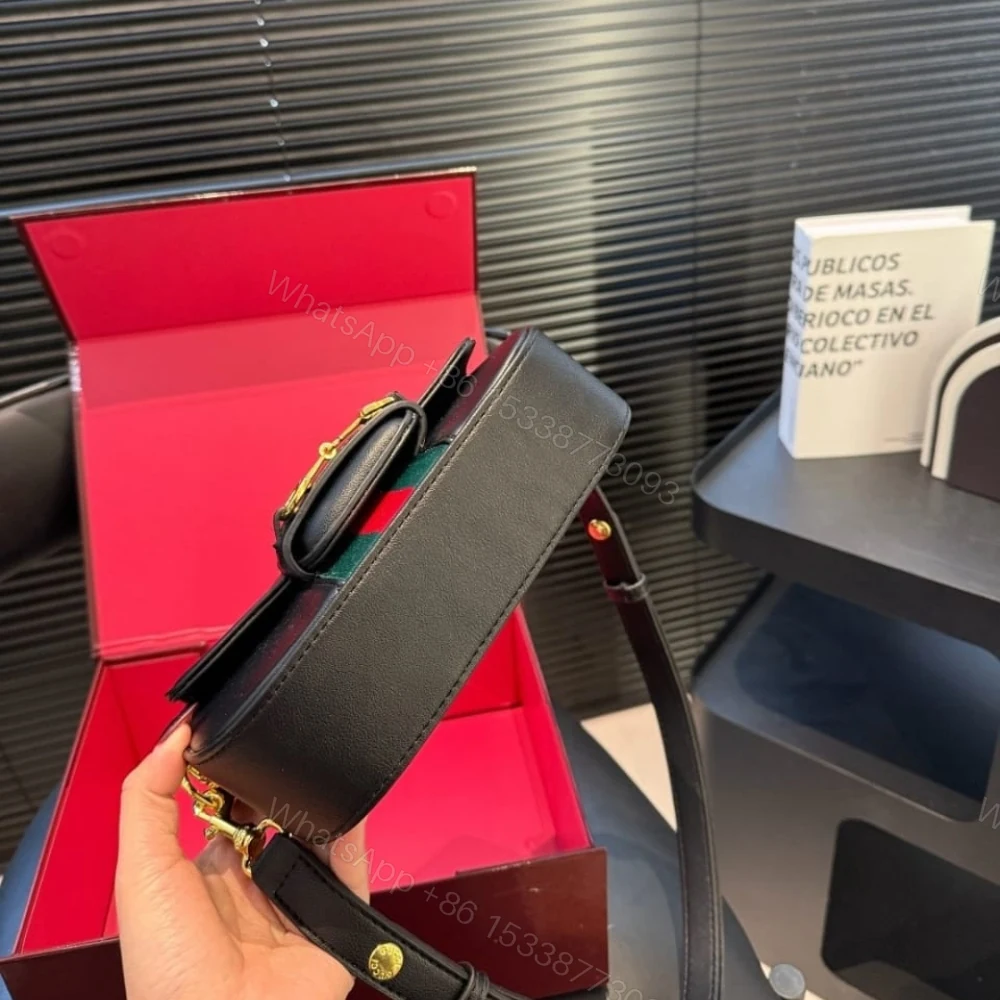 View 7 of Gucci Horsebit 1955 Small Shoulder Bag Black Leather 21cm