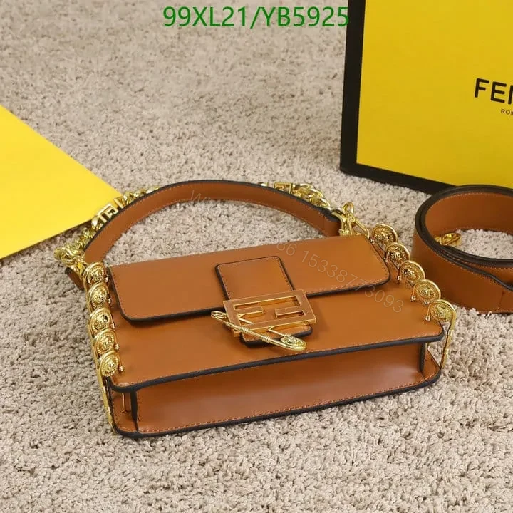 View 23 of Fendi Baguette Brooch White Leather Bag YB5925
