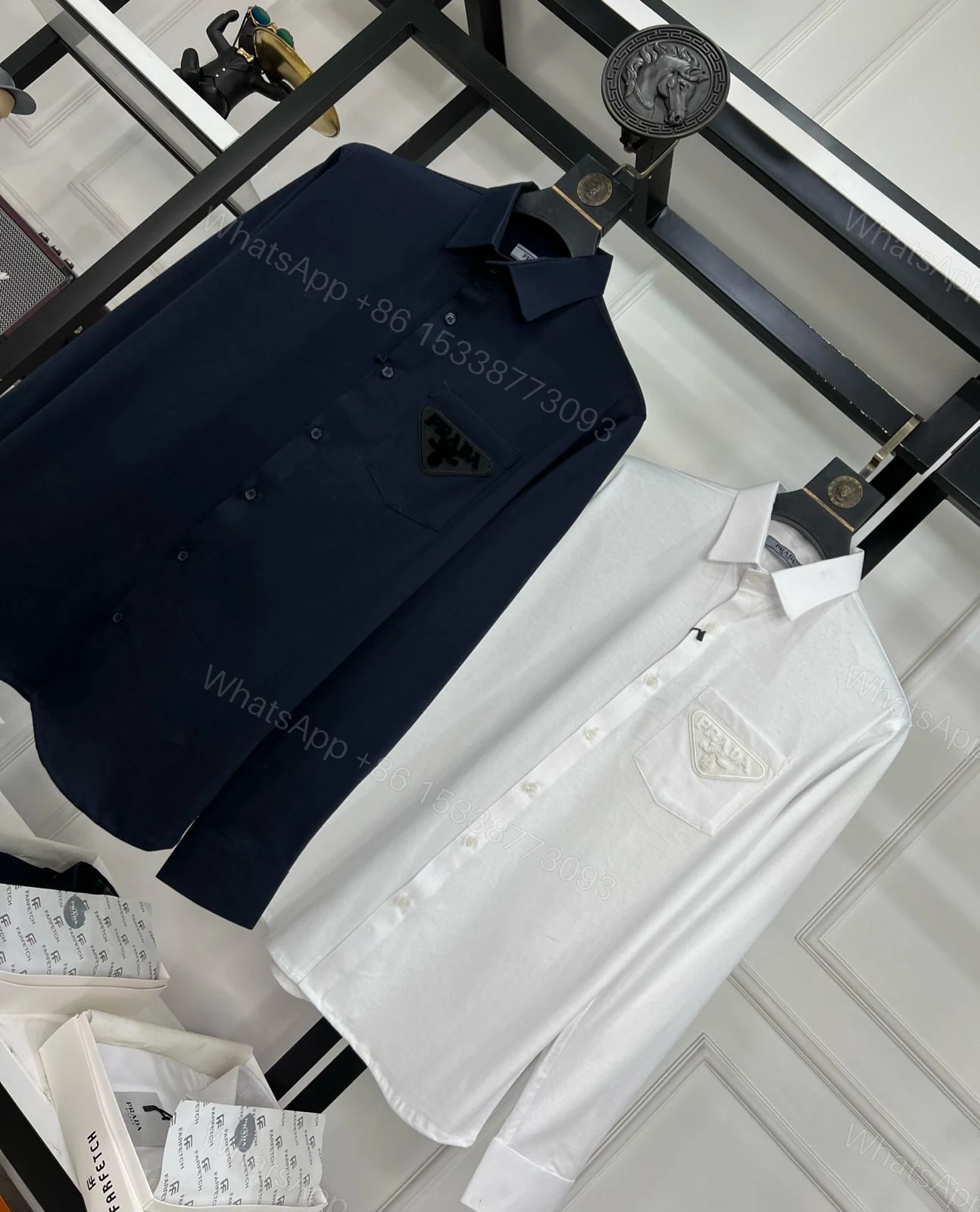 View 2 of PRADA IMPORTED MERCERISED LYCRA FABRIC FULL SLEEVE SHIRTS