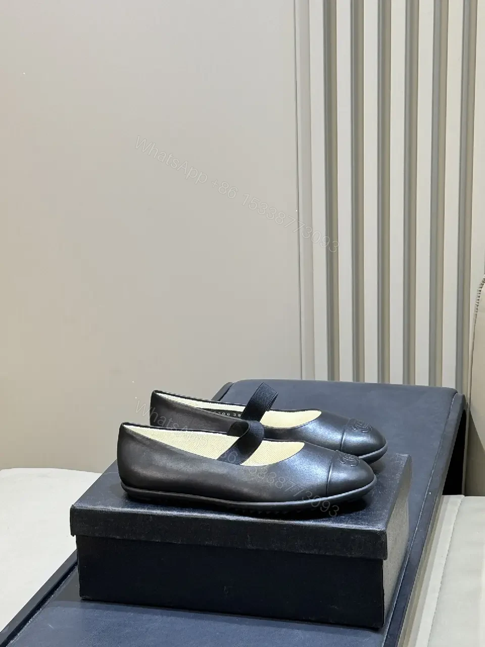 View 6 of Black Leather Mary Jane Smooth-Heel Chanel Shoes