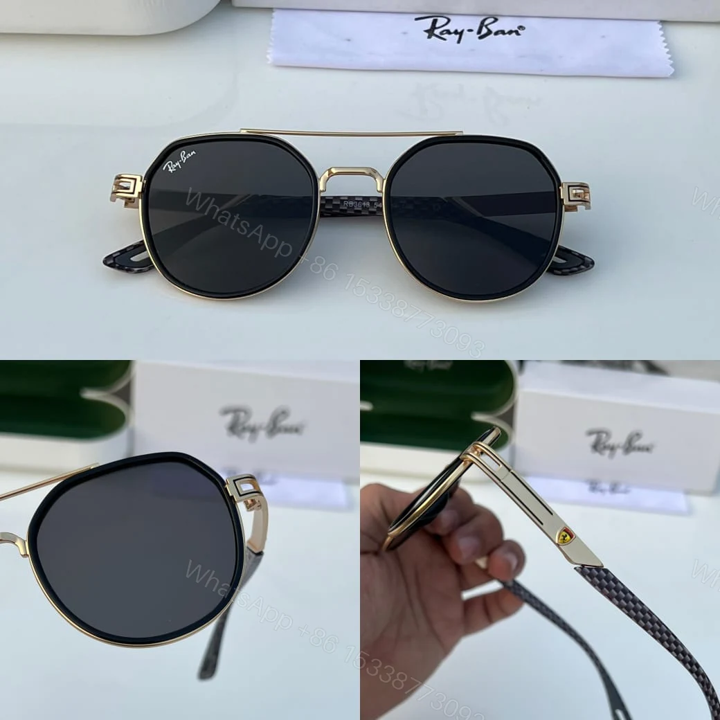 View 4 of Ray-Ban Aviator Gold-Black Sunglasses