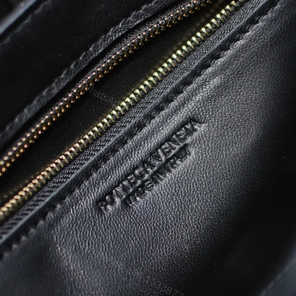View 3 of Quilted Leather Bag with Gold Chain - Chic, Unisex Style