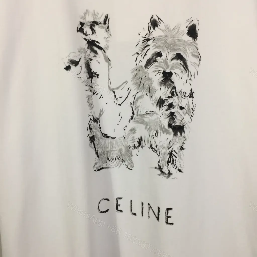 View 2 of White Cotton Tee — Modern Casual Comfort with Subtle Luxury Dog