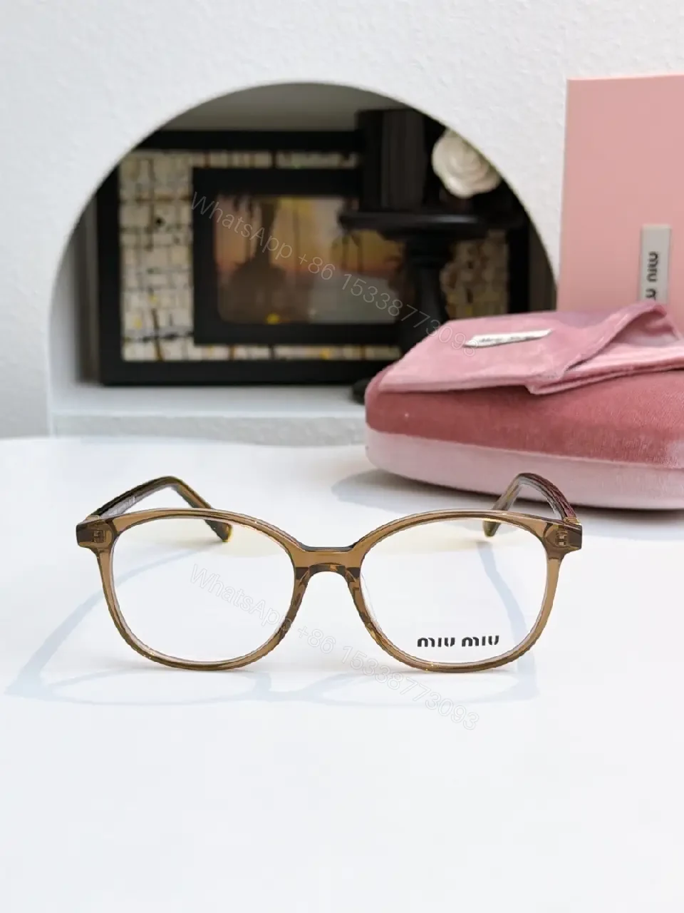 View 4 of Black Acetate Round-Rectangle Eyeglasses with Gold Accents, Modern Luxury Frames