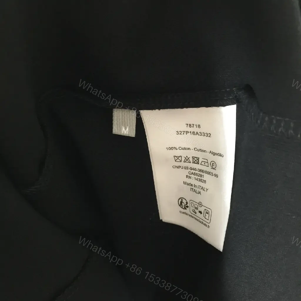 View 6 of Black Crew Neck Tee with Bold Dior Stitch Logo Short-Sleeve T-Shirt