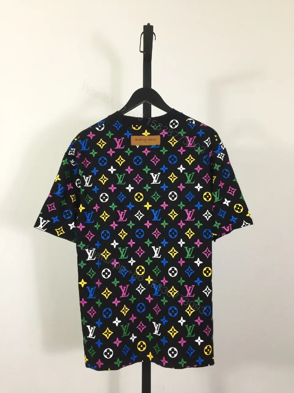 View 6 of Multicolor Monogram Knit Tee: Bold Luxury Street Style Top