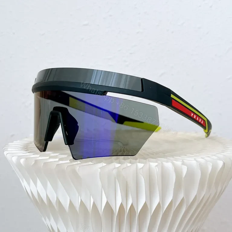 View 3 of Prada Shield Sunglasses â€“ White Frame, UV400, Luxe Edge