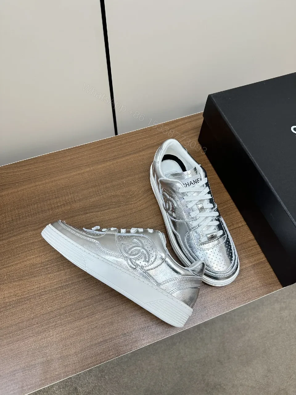 View 2 of Shimmering Metallic Platform Sneaker: Luxe Street Style Sneaker