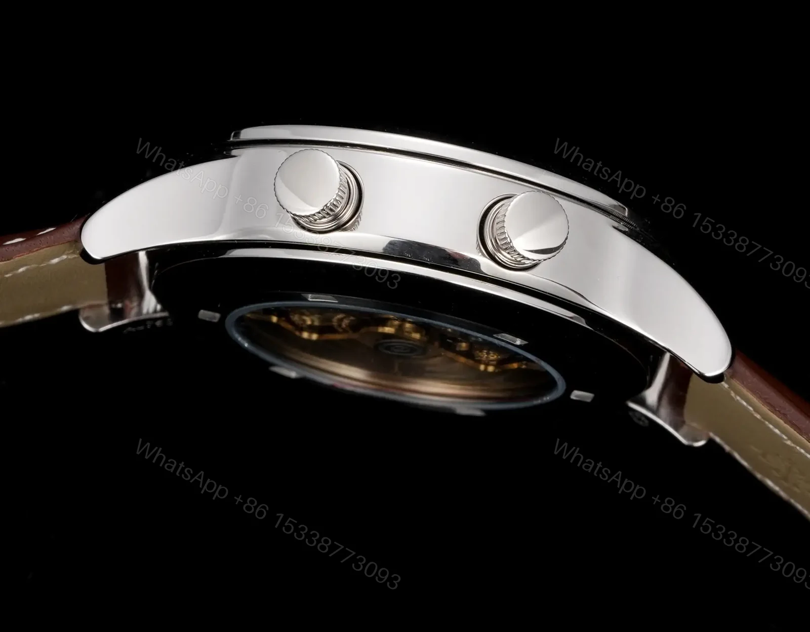 View 8 of Patek Philippe Calatrava Pilot Travel Time 42mm Leather Strap Premium Edition 5524G-001