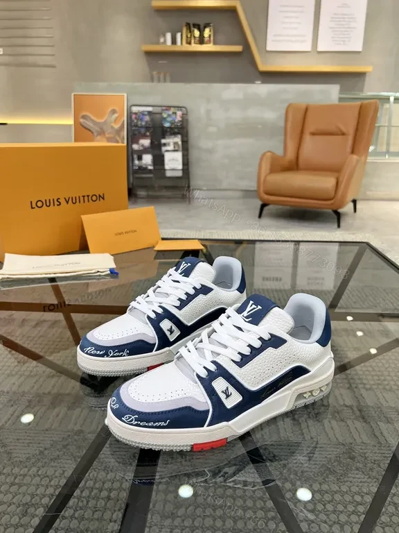 View 7 of Bold Navy-White LV-Inspired High-Tops: All-Day Comfort Sneakers