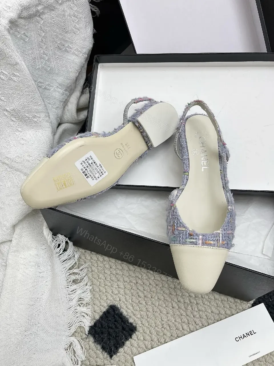 View 10 of Textured Tweed Slingback Pumps: Elegant All-Day Comfort