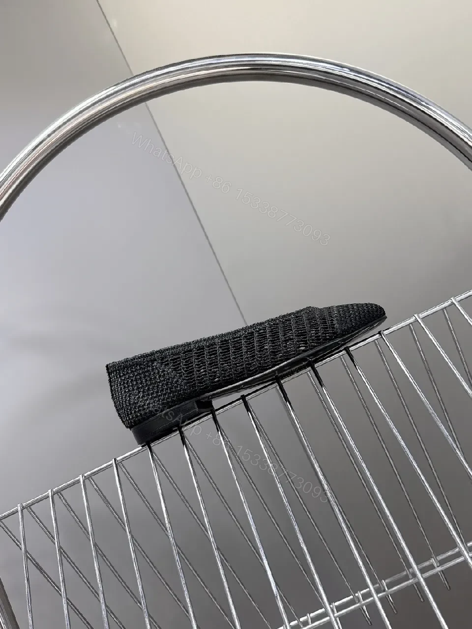 View 6 of Black Knit Ballet Flats | Subtle Logo Detail, Designer-Inspired Comfort