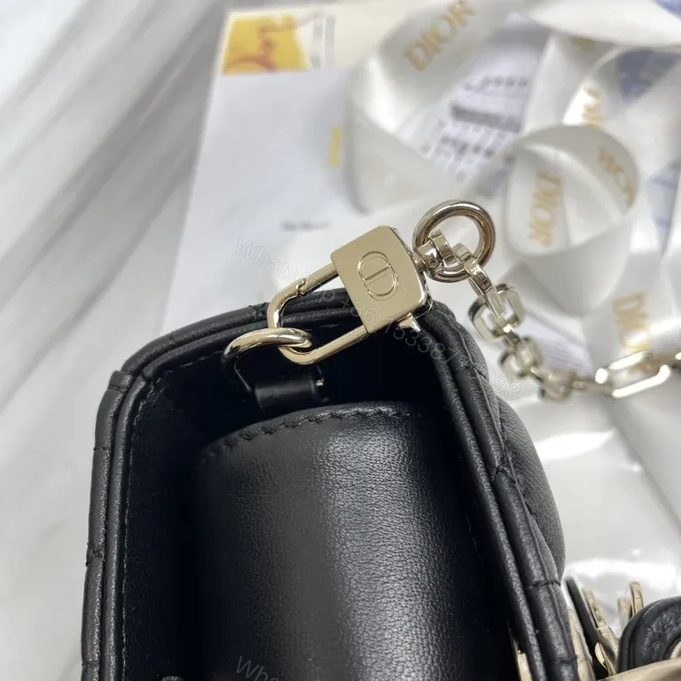 View 3 of Chic Quilted Mini Bag with Signature Charms - Dior-Inspired Luxe