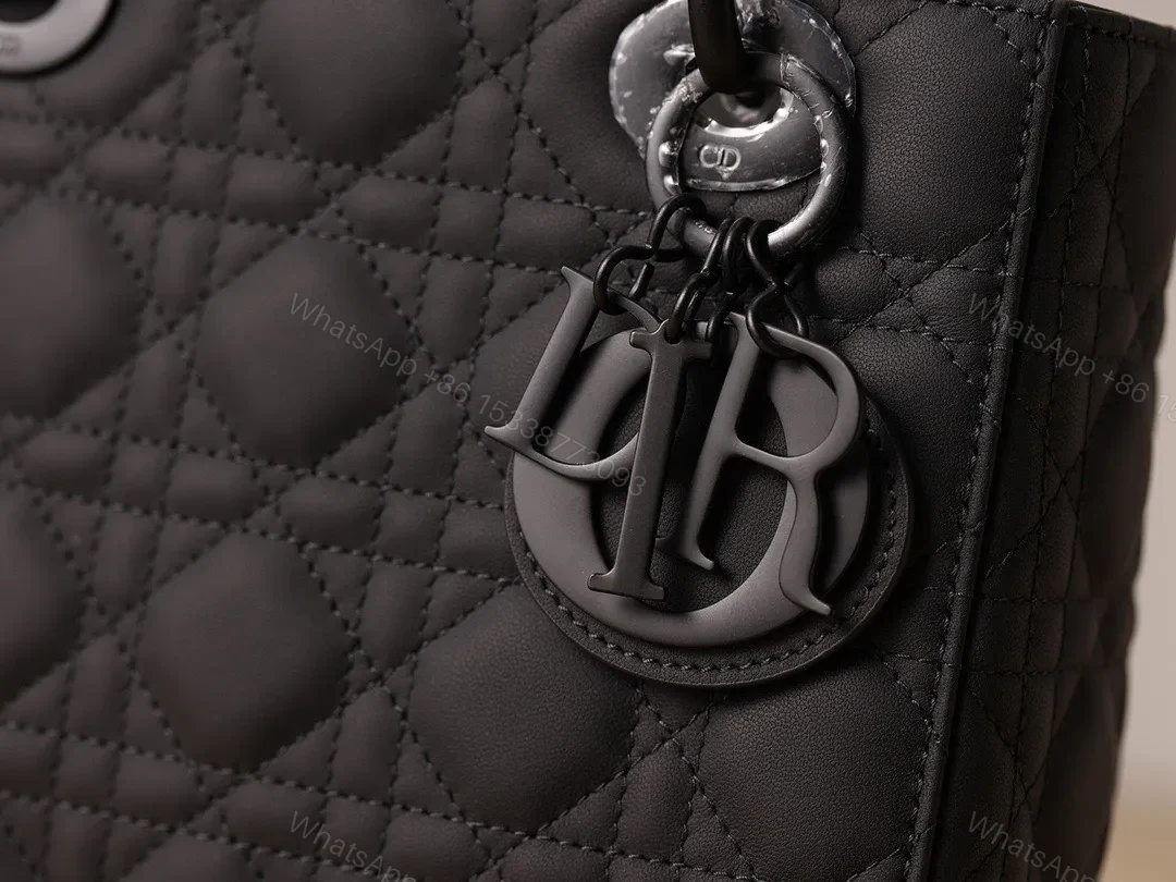 View 6 of Dior Lady Matte Women’s Black Handbag 20cm