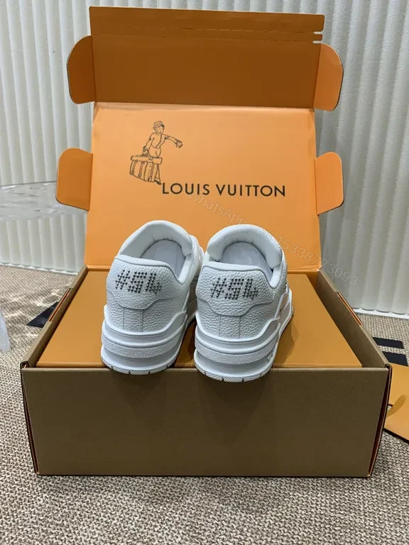 View 9 of White Leather Sneakers: Signature LV Detailing, Everyday Luxury