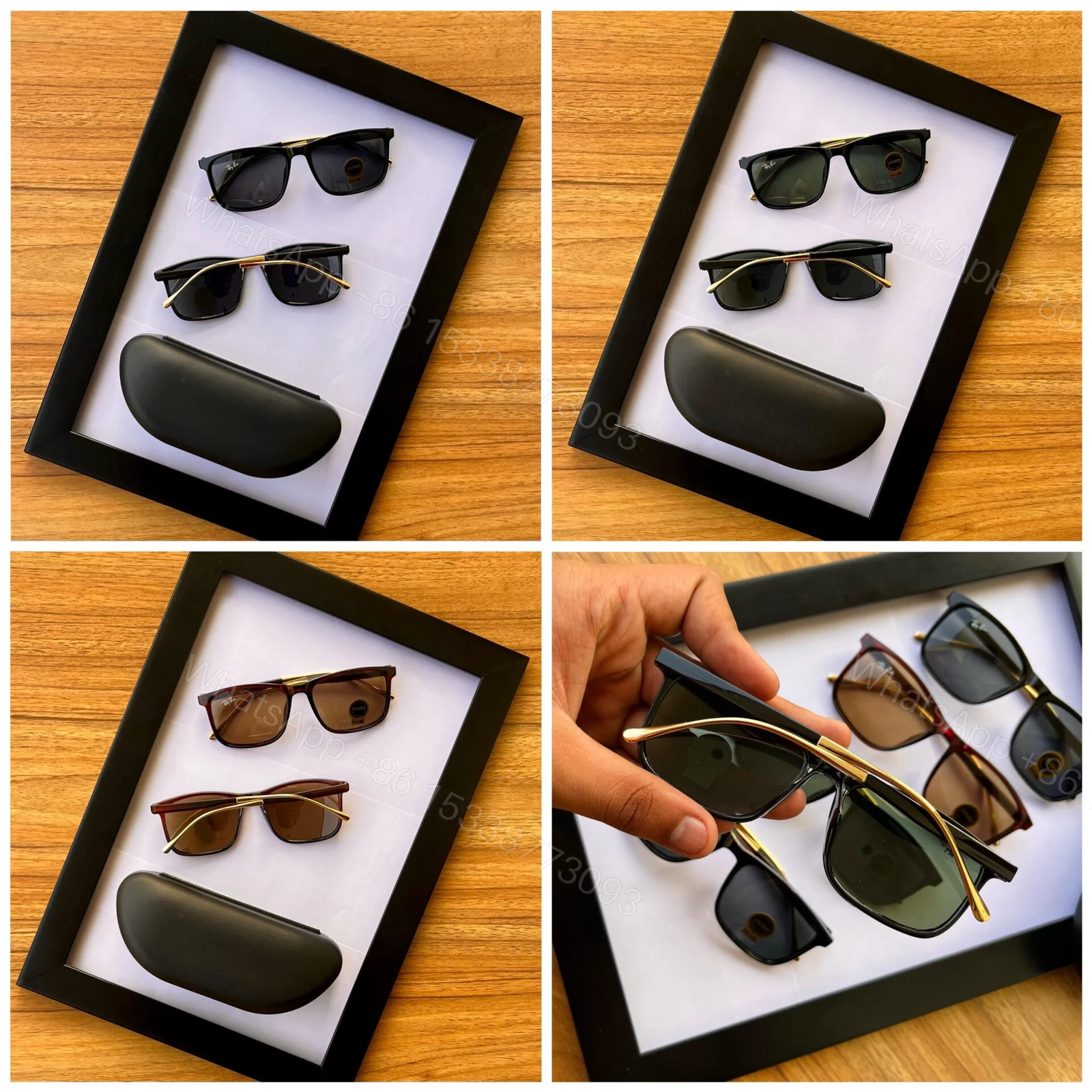 View 6 of Ray-Ban Flip-Up Sunglasses Black