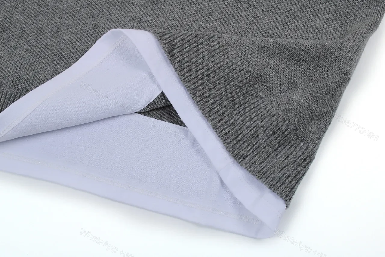 View 4 of Soft-Knit V-Neck Layer: Textured Weave Knit Sweater with Underlayer Contrast