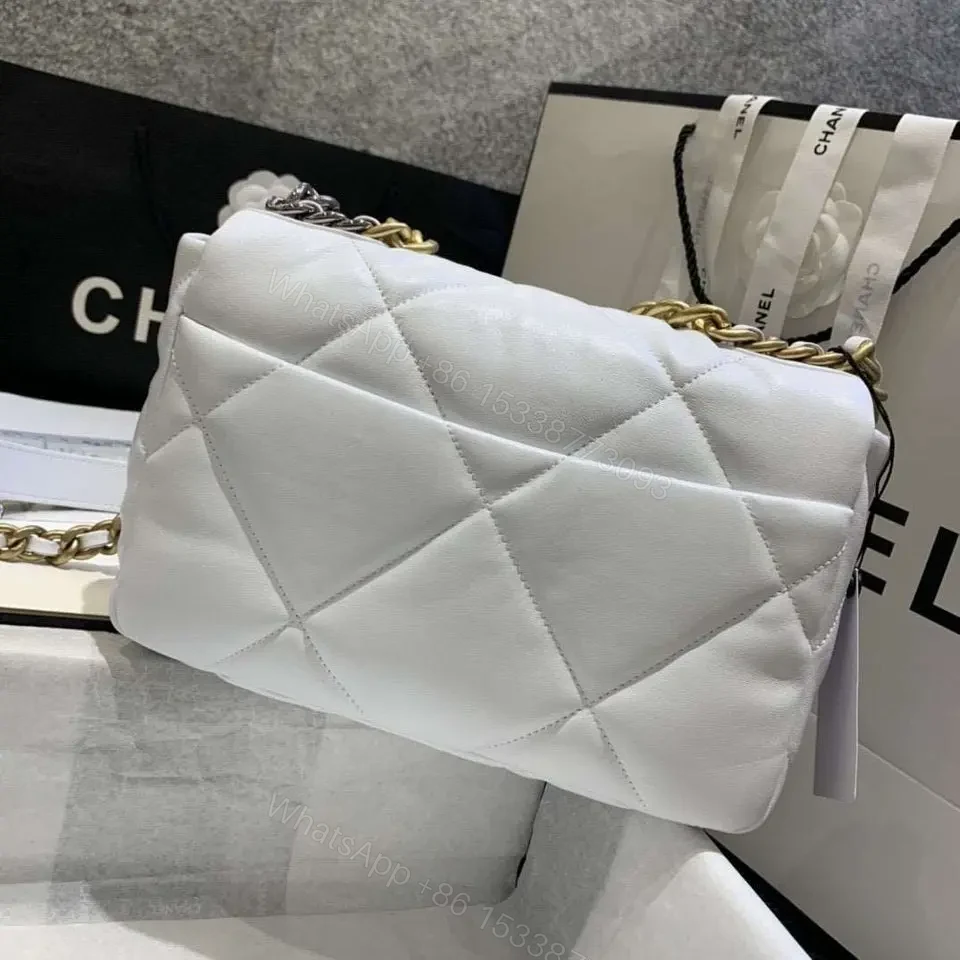 View 6 of CHANEL 19 FLAP MEDIUM WHITE LAMBSKIN