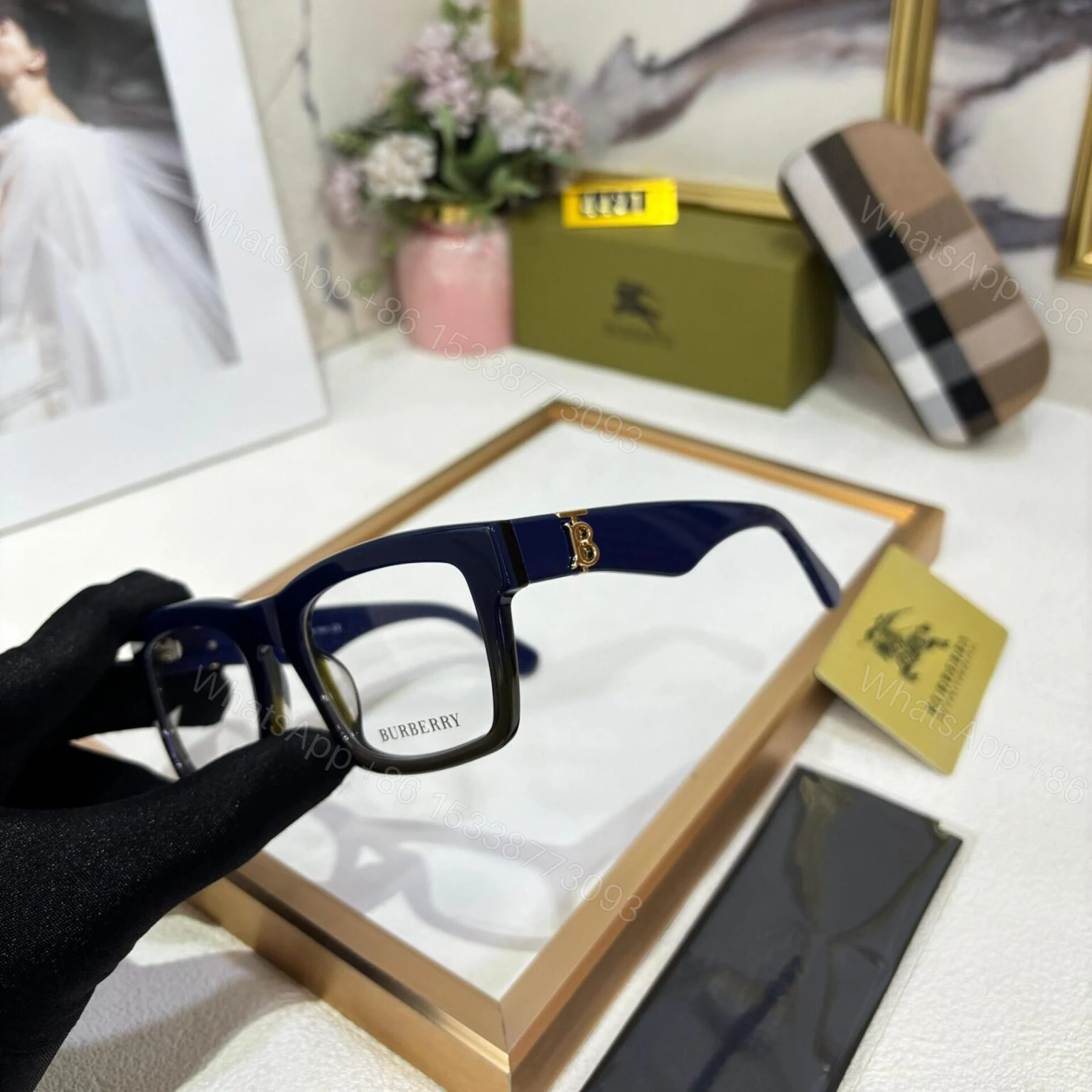 View 2 of Burberry Unisex Optical Frame – Black – One Size