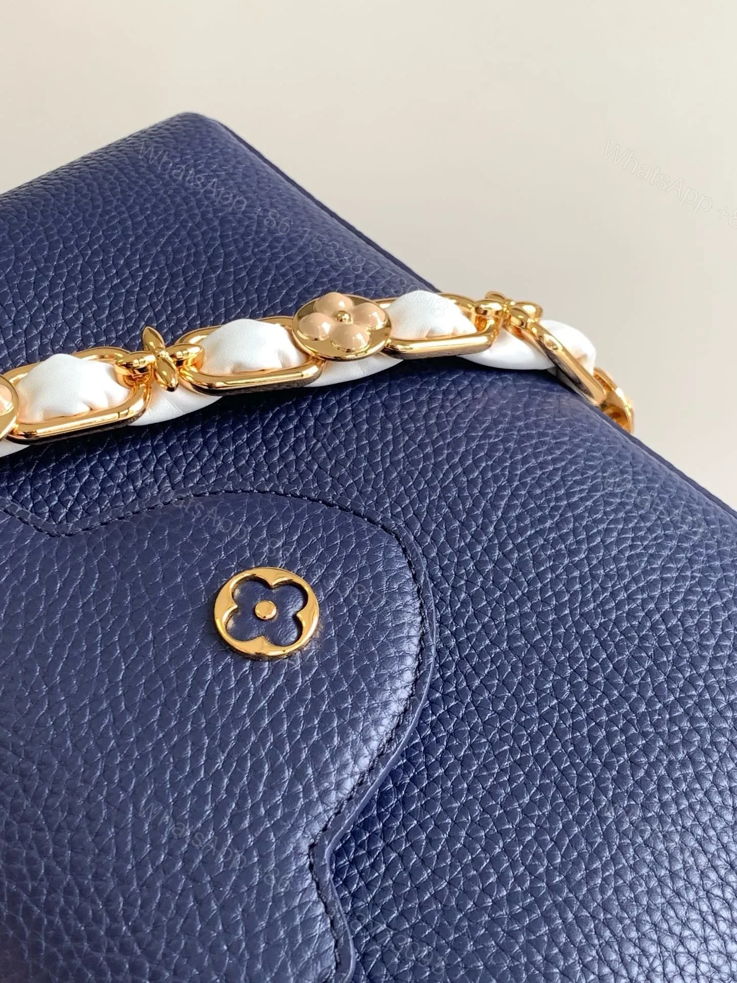 View 4 of Louis Vuitton LV Capucines BB Woman’ Like Auth Navy Blue Handbags 27x18x9cm