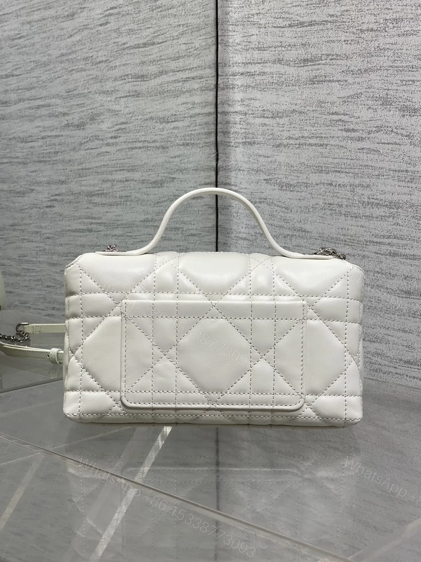 View 3 of Dior My Dior Mini Bag in White Lambskin