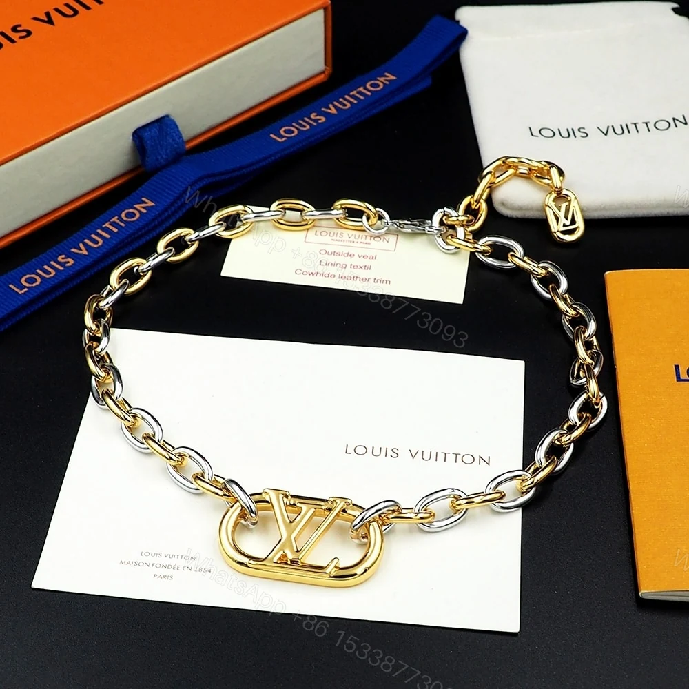View 2 of Louis Vuitton Everyday Chain LV Necklace Gold And Silver
