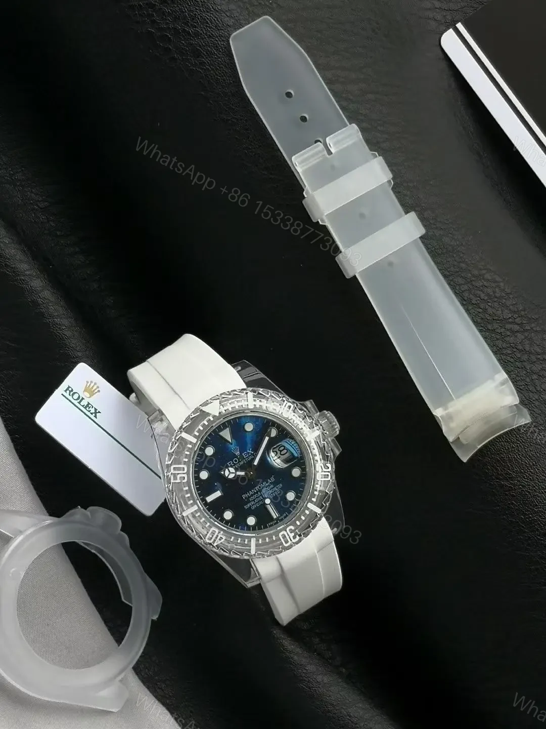 View 4 of Premium Rolex Submariner Date Phantomlab Starry Night replica 40MM White Rubber Strap Edition RG-SUB-PHANTOMLAB-STARRY-NIGHT-WHITE-RUBBER-40