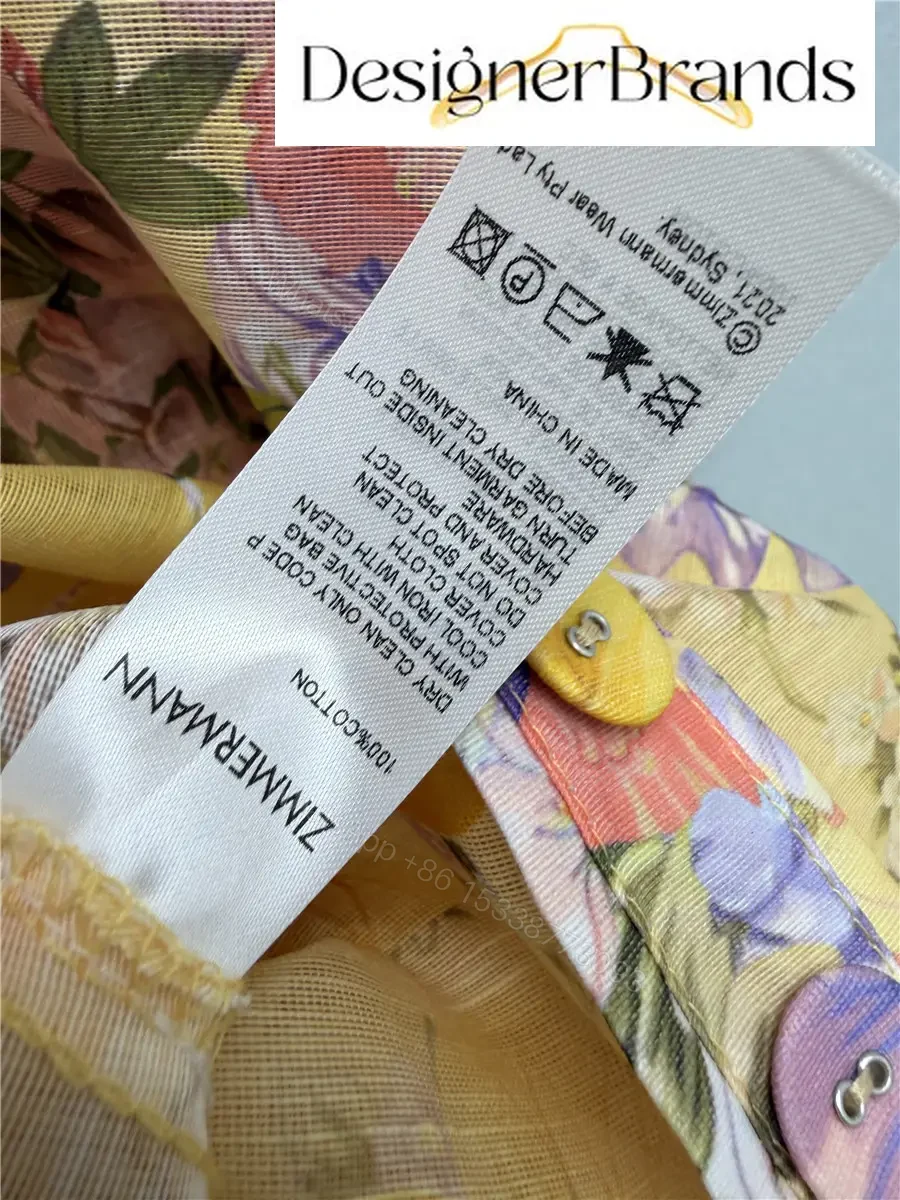 View 7 of Zimmermann Tama Printed Linen-Blend Belted Midi Dress