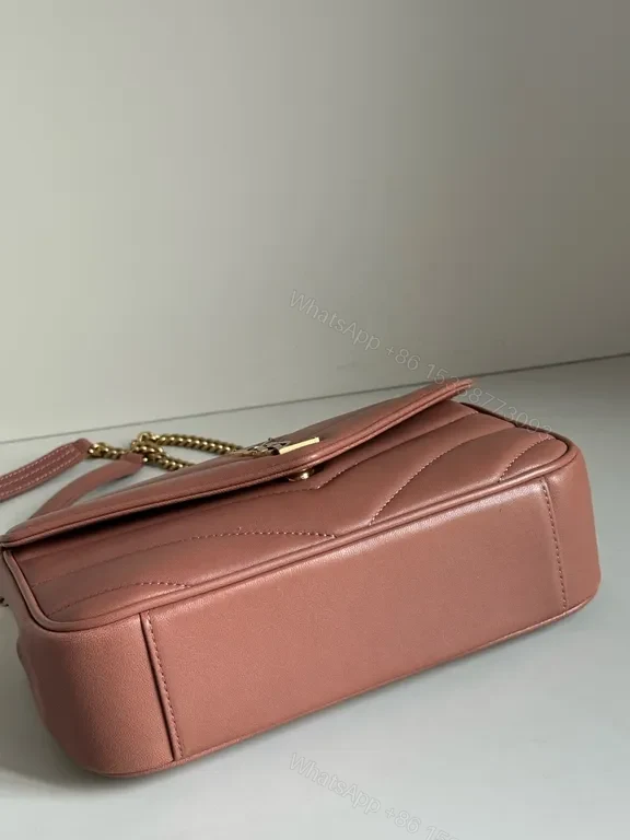 View 3 of Chic Velvet Rose Bag with Gold Chain â€“ YSL-Inspired Style