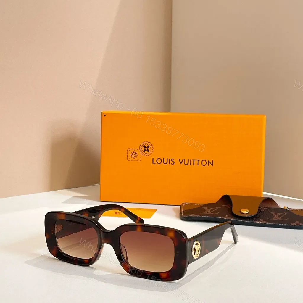 View 8 of Oversized Modern Frames Sunglasses with LV Accents, Bold Color