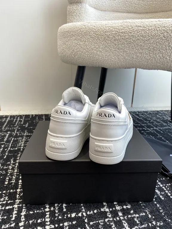 View 6 of Minimalist White Leather Suede-Trim Sneakers: Luxury Comfort