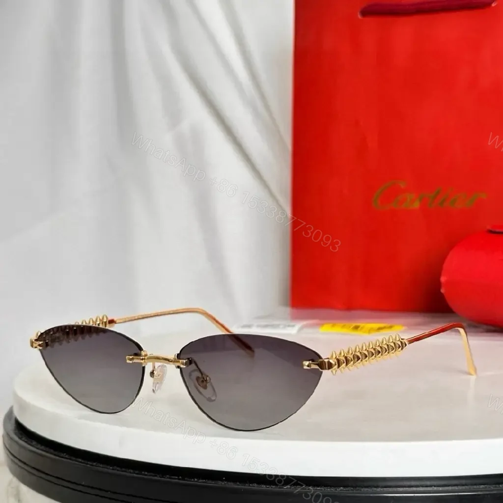 View 8 of Gold Frame Sunglasses with Beaded Temples, Gradient Lenses