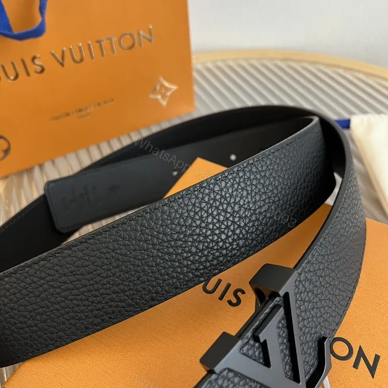 View 5 of Bold Mono Chic Leather Belt with LV Detailing (60 chars)