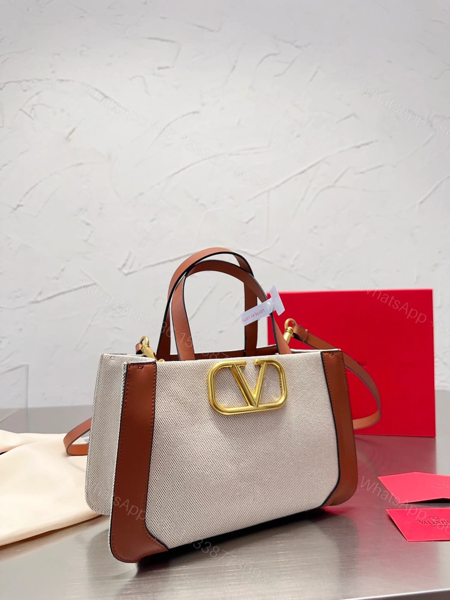 View 4 of VALENTINO GARAVANI SMALL VLOGO SIGNATURE TOTE BAG WHITE 22CM