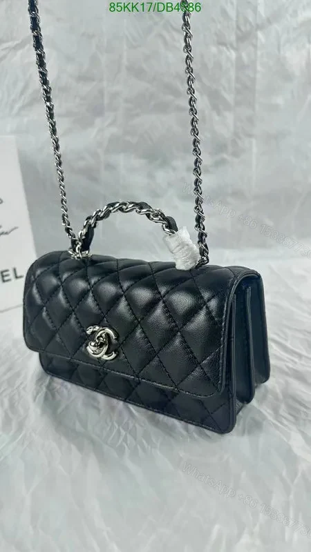 View 5 of Chanel Small Black Quilted CC Bag in Lambskin Leather DB6542
